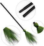 3 Pcs Halloween Witch Broom Plastic Witch Broomstick Broom Cosplay Props for Halloween Costume Haunted House Decoration, Masquerade Show Dress Up Party Supplies (Green, Purple, Orange)