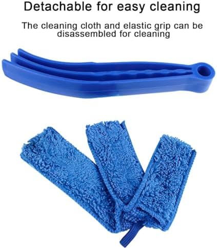 3PCS Mini Duster for Car Air Vent, Automotive Air Conditioner Cleaner and Brush, Vehicle Blind Dust Cleaning Tool for Keyboard, Window, Shutter, Universal for SUV, Truck, RV（Blue）