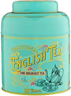 New English Teas Vintage Victorian Tea Caddy with 80 English Teabags (Teal), Forget My Not Gift