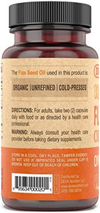 DEVA Organic Vegan Vitamins Flax Seed Oil - Rich in Omega-3, Cold-Pressed & Unrefined - 90 Capsules, 2-Pack