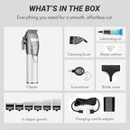 BaBylissPRO FX+ Professional Barber Cord/Cordless Hair Clippers for Men, All Metal, Lithium Battery with 3-Hour Runtime