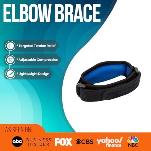 2-Pack Elbow Brace for Men & Women, Adjustable Tennis & Golfer's Elbow Support Strap for Tendonitis Pain Relief - Compression Pad for Arm, Forearm, Tendon Pain Relief