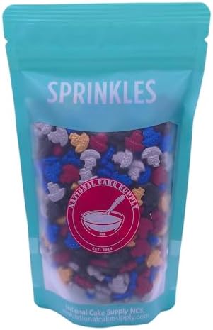 NCS Pirate Ship Shaped Edible Sprinkles – Red, Yellow, Blue, Silver & Black Cupcake, Cake & Cookie Decorations, 7 oz
