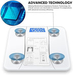 Smart Scale for Body Weight, Digital Bathroom Weighing Scale with Smart Sync App, BMI, Body Fat, Muscle Mass, Accurate Bluetooth Home User Health Equipment (White)