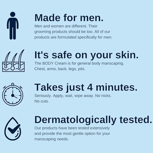 No Hair Crew Body At Home Hair Removal Cream for Manscaping Unwanted Hair with Energizing Ginseng, Premium Depilatory, Painless & Flawless, Made for Men, 200ml