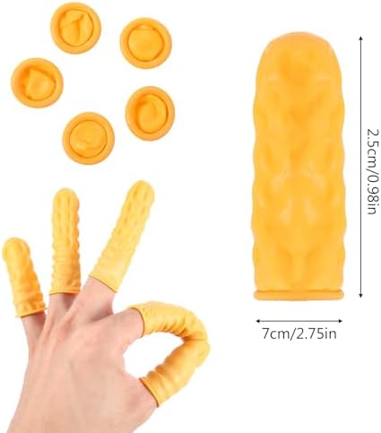 200 PCS Finger Cots Pink, Anti-Static Rubber Fingers Tips Protector, Disposable Latex Finger Covers for Protect Keeping Dressing Dry and Clean (Pink, Yellow, M)