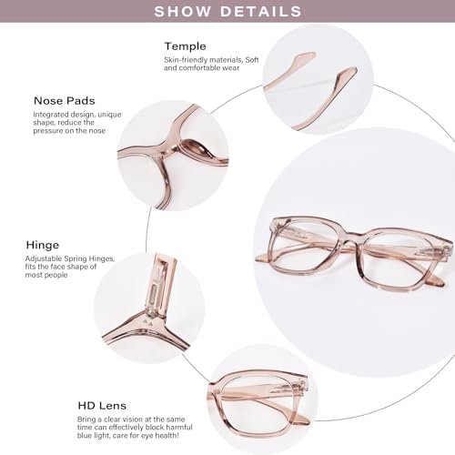 Oversized Reading Glasses for Women Men Large Frame Square Blue Light Blocking Computer Readers Spring Hinge