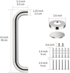 2 Pack 16 Inch Shower Grab Bar - 1.25" Diameter, ZUEXT Chrome Stainless Steel Bathroom Grab Bar Handle, Bathroom Balance Bar,Safety Hand Rail Support,Handicap Injury Elderly Senior Assist Bath Handle