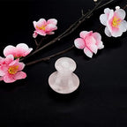 The Stone Massage Company Mushrooms Quartz Crystals Rose Quartz Crystal Massage Stone Mushroom Shaped Face Eyes Massaging Tool