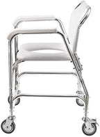 DMI Rolling Shower Chair, Commode, Transport Chair, FSA Eligible, Rolling Bathroom Wheelchair for Handicap, Elderly, Injured or Disabled, 250 Lb. Weight Capacity, Aluminum Frame, White