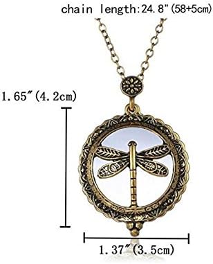 AKOAK 5X Portable Vintage Magnifying Glass Pendant Necklace for Library,Reading Fine Print,Zooming,Increase Vision,Jewelry and Gift (Dragonfly)