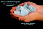 Amazonite Raw Crystals Natural Healing Stones for Soothing Energy, Chakra, Meditation, Reiki, Crystal Grid, Wire Wrapping, Tumbling & Calming Spiritual Home Decor