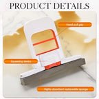 3 Pcs Mini Foldable Desktop Mop Portable Mini Sponge Mop with 9 Pcs Sponge Head Do Not Wash by Hand with Replaceable Sponges Head Self Squeezing Short Mops for Kitchen Floor, Reusable Mops