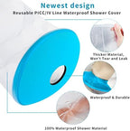 SUPERNIGHT Waterproof Knee Cast Cover for Shower, Adult PICC Line Covers for Knee, Watertight Reusable Cast Protector for Leg Surgeries Wound Bandage Black (Adult knee Blue)