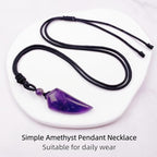 EDEN'S CALL Natural Stone Necklace for Men and Women Adjustable Cord Wolf Tooth Amulet Healing Crystal Stone Pendant Necklace for Lucky Love
