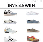 WHISPER DEER No Show Liner Socks Women - (Size 4-7/7-10/10-13) Low cut Invisible Cotton Sneaker Socks with Non Slip Grips