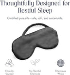 Brooklinen Silk Eye Mask for Sleeping – Carbon Grey, 100% Mulberry Silk Sleep Mask with Soft Elastic Strap, Machine Washable, Breathable & Cool-to-the-Touch – Ideal for Sleeping & Traveling