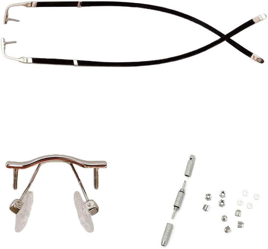 QYAJS 1 Pair Metal Frame Arms Rimless Glasses Legs and Eyeglass Nose Bridge Replacement Temple Eyewear (Single Hole)