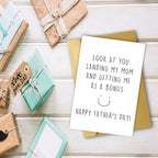 OJsensai Funny Stepdad Fathers Day Card from Step Son Daughter, Gifts for Bonus Dad, Happy Fathers Day for Step Dad