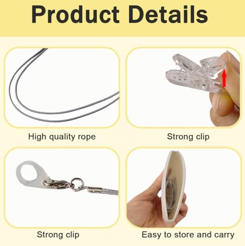 3PCS Elderly Hearing Aid Clip, Anti Loss Lanyard Protector, Hearing Aid Safety Lanyard Kit, Anti-Loss Adjustable Cord with Silicone Loops & Clip for Hearing Aids