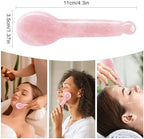 ideayard 100% Authentic Rose Quartz Eye Massager & Facial Acupressure Tool - Reduce Puffiness, Boost Skincare Absorption, Natural Crystal for Self-Care Rituals