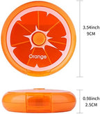 Creative Portable Mini 7 Day Weekly Circular Shape Rotary Cute Fruit Style Pill Storage Case Box (Orange)