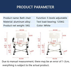 Shower Bath Chair,Height Adjustable Shower Stool Shower Chair for Elderly and Disabled,with Non-Slip Suction Foot Pads and Armrest Backrest A