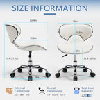 Lessmore White Swivel & Adjustable Pedicure Stool - Ergonomic Nail tech Chair for Salon Professionals, Comfortable Pedicure Chair with Smooth Rotation (1,Creamy White)