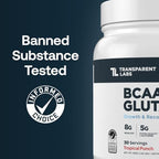 Transparent Labs BCAA Glutamine - 8000 Mg of BCAA Powder with L Glutamine for Post Workout Recovery, Muscle Growth, & Increased Endurance - 30 Servings, Tropical Punch