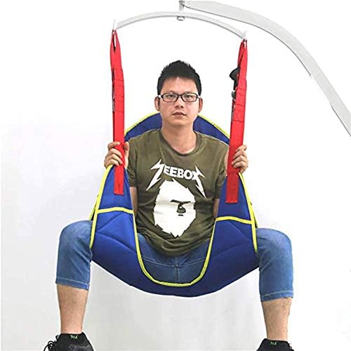Transfer Belt Toileting Sling Mesh Bath Patient Lift Sling - Divided Leg Sling for Transfer from Bed to Wheelchair, Recliner Or Toilet,Gray, Blue