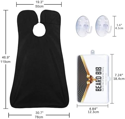 Beard Bib Apron, Beard Trimming Catcher for Men Shaving Hair Clippings Non-Stick Waterproof Grooming Cloth