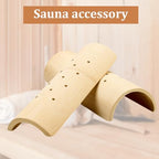 Weysat 1 Pcs Bamboo Sauna Headrest for Sauna Accessory and 1 Pcs Bamboo Waist Pillow Neck Cervical Support Pillow Set for Stiff Neck, Shoulder Pain, Spinal Health, Relaxation, Spa Rooms and Home