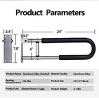 23.6 inch Foldable Handrail Grab Bars, Wall Mounted Toilet Safety Support for Handicap Elderly Seniors Disabled, Shower Bathroom Accessories…