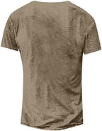 WENKOMG1 Pirate Shirt for Men Short Sleeve Distressed Summer V Neck Tees Retro Style Medieval Lace Up Henley Shirt