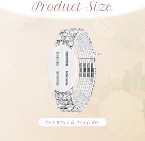 Tucnoeu 4 Pcs Corsage Wristlet Bands Rhinestone Bracelet, Rhinestone Wrist Corsage, Elastic DIY Wrist For Wedding Party Prom Bride Shower Party Anniversary