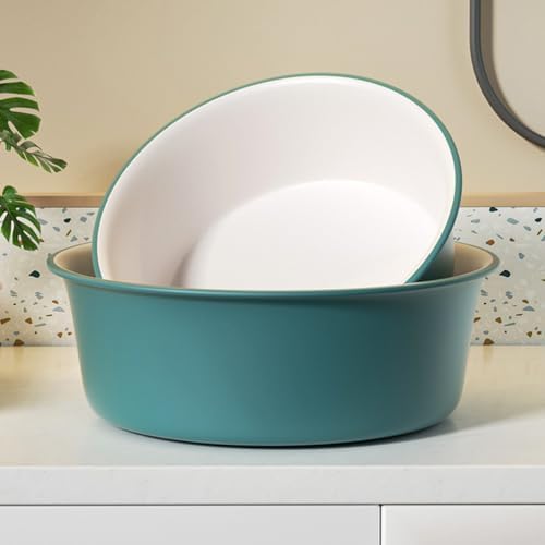 OSALADI Portable Plastic Wash Basin 10.24 Inch Round Tub for Face Washing Foot Soaking Laundry Storage Multipurpose Bathroom Kitchen Outdoor Use