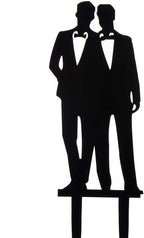 Gay Wedding Cake Topper Acrylic Silhouette Couple Groom and Groom Wedding Party Decorations