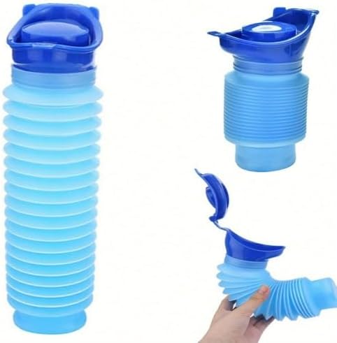 750ml Emergency Urinal, Portable Collapsible Urine Bottle for Adults, Reusable Travel Pee Bottle for Car Camping Hiking Traffic, Outdoor Portable Toilet for Travel Camping Road Trip Survival Tool