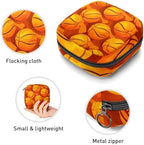 Sanitary Napkin Storage Bag, Zipper Period Pouch for Teen Girls Women, Portable Menstrual Tampons Collect Bags Basketball