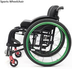 Lightweight Folding Sport Wheelchairs for Adults, Portable All Terrain Travel Mobility Wheelchair with Adjustable Seat, Self-Propelled Elderly Transfer Wheel Chair for Active Daily Use,Green-39/15.3in