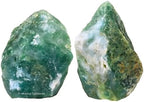 Amazing Gemstone Moss Agate Raw Crystals and Healing Stones, Natural Rocks for Tumbling and DIY Raw Stones and Crystals (1 Piece)