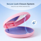 JMU Retainer Case, Orthodontic Retainer Case with Mirror, Pink