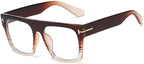 Oversized Reading Glasses Blue Light Blocking Anti UV Computer Readers Sturdy Flat Light Mirror Square Eyewear