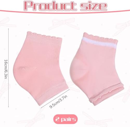 2 Pairs Elbow Protector, Elbow Moisturizing Sleeve Heel Gel Cover Socks with Gel Pads Breathable Elastic Elbows Protectors for Dry Cracked Skin Care