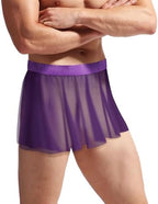 Men’s Mesh Skirt Sexy Sheer Mini Skirt Cross-Dressing Sissy Tulle Lingerie See Through Skirt Nightwear Gay Underwear
