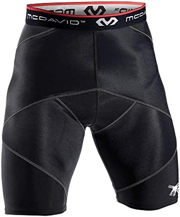McDavid Compression Shorts, Thick Supportive Gym Shorts for Muscle Recovery. Cross Compression Short for Fitness. Black Short