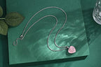 QINJIEJIE Rose Quartz Necklace Healing Crystal Necklaces Heart Love Real Crystals Reiki Energy for Women Mothers Day Gift Christmas Stocking Stuffers for Women