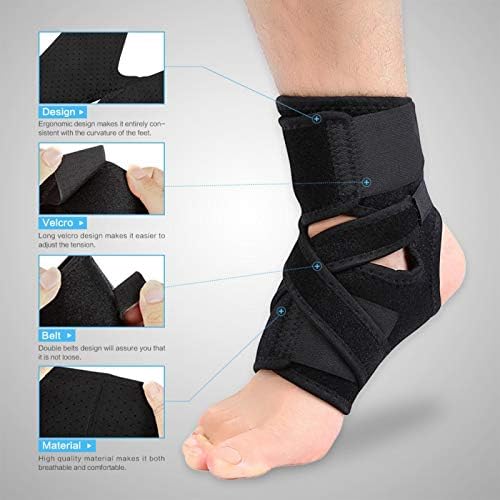 Brrnoo Ankle Brace, Breathable Adjustable Compression Foot Drop Ankle Brace Support Stabilizer for Left and Right Foot