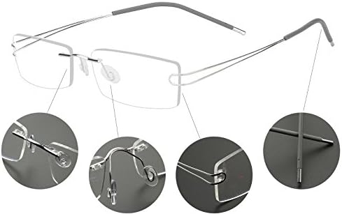 Agstum Pure Titanium Rimless Flexible Frame Optical Hingeless Eyeglasses