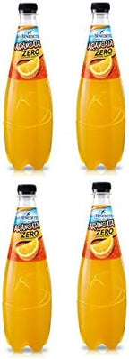 San Benedetto: "Aranciata Zero" Orange Flavoured Soda Pop with No Added Sugar 25.36 Fluid Ounces (75cl) Bottles (Pack of 4) [ Italian Import ]